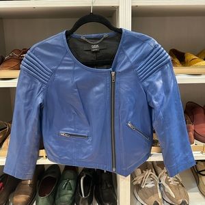 Cut25 by Yigal Azrouel Blue Leather Jacket